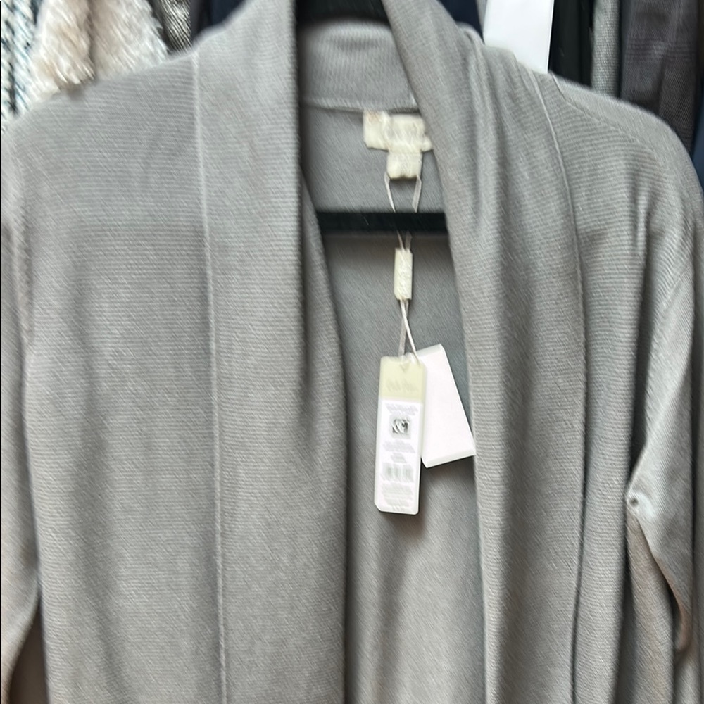 Charlie Paige Gray Draped Cardigan Sweater